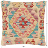 handmade Traditional Pillow Red Blue Hand-made SQUARE 100% WOOL Hand woven turkish pillow2' x 2'