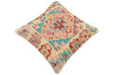 handmade Traditional Pillow Red Blue Hand-made SQUARE 100% WOOL Hand woven turkish pillow2' x 2'