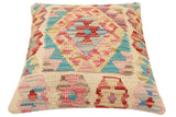 handmade Traditional Pillow Red Blue Hand-made SQUARE 100% WOOL Hand woven turkish pillow2' x 2'