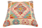 handmade Traditional Pillow Red Blue Hand-Woven SQUARE 100% WOOL Hand woven turkish pillow2' x 2'